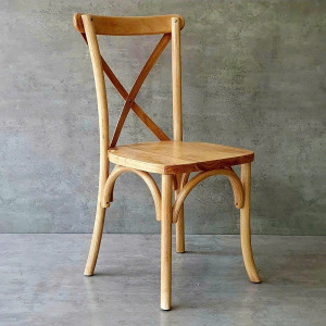 Bistro : Ghế Đơn Lưng Tựa X - Màu Tự Nhiên